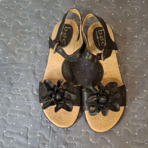 b.o.c. Black Floral Sandals size 8 - Picture 1 of 5